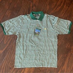 Vintage Men’s XL Masters Golf NWT Green Striped Men's Short Sleeve Polo Shirt